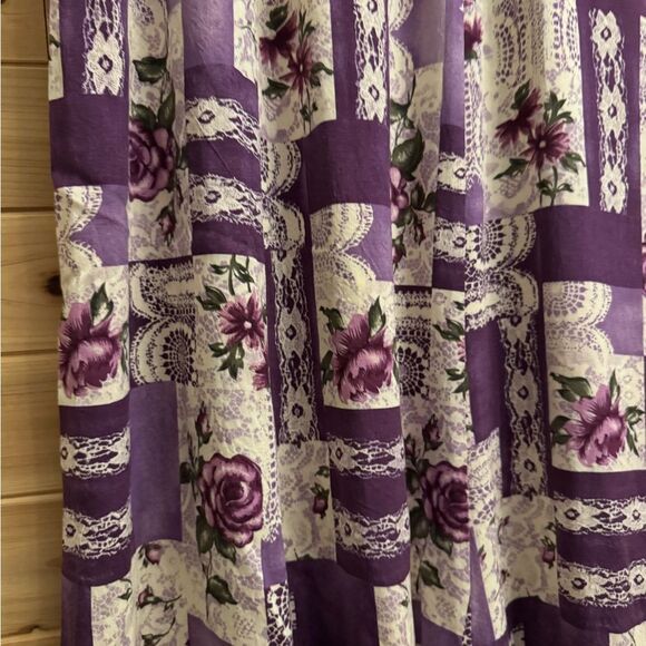 Vintage Lacy After Noon Size Medium Purple Floral Lace Patchwork Maxi Skirt - Picture 5 of 10